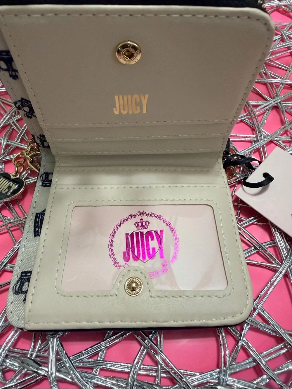 NWT: Juicy By Juicy Couture Checkmate Womens Zip Around Wallet